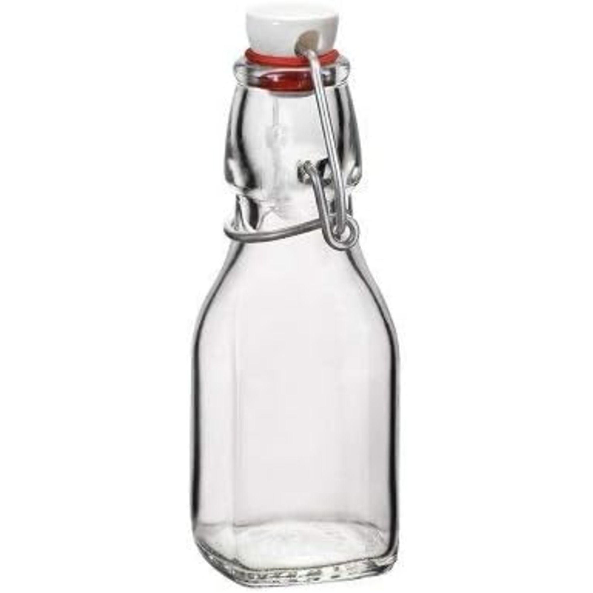 Bormioli Rocco Swing Bottle - 4.25 oz, Recyclable Glass with Airtight Seal - BPA-Free & Dishwasher Safe - Leakproof, Stain Proof Food Storage