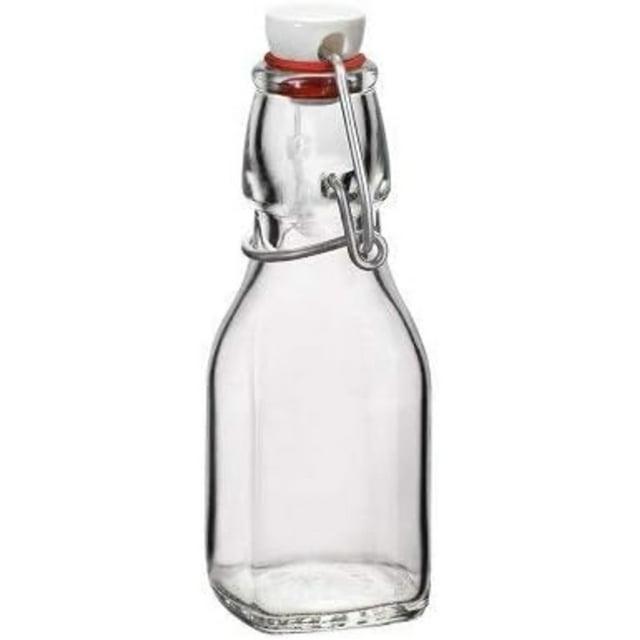Bormioli Rocco Swing Bottle - 4.25 oz, Recyclable Glass with Airtight Seal - BPA-Free & Dishwasher Safe - Leakproof, Stain Proof Food Storage
