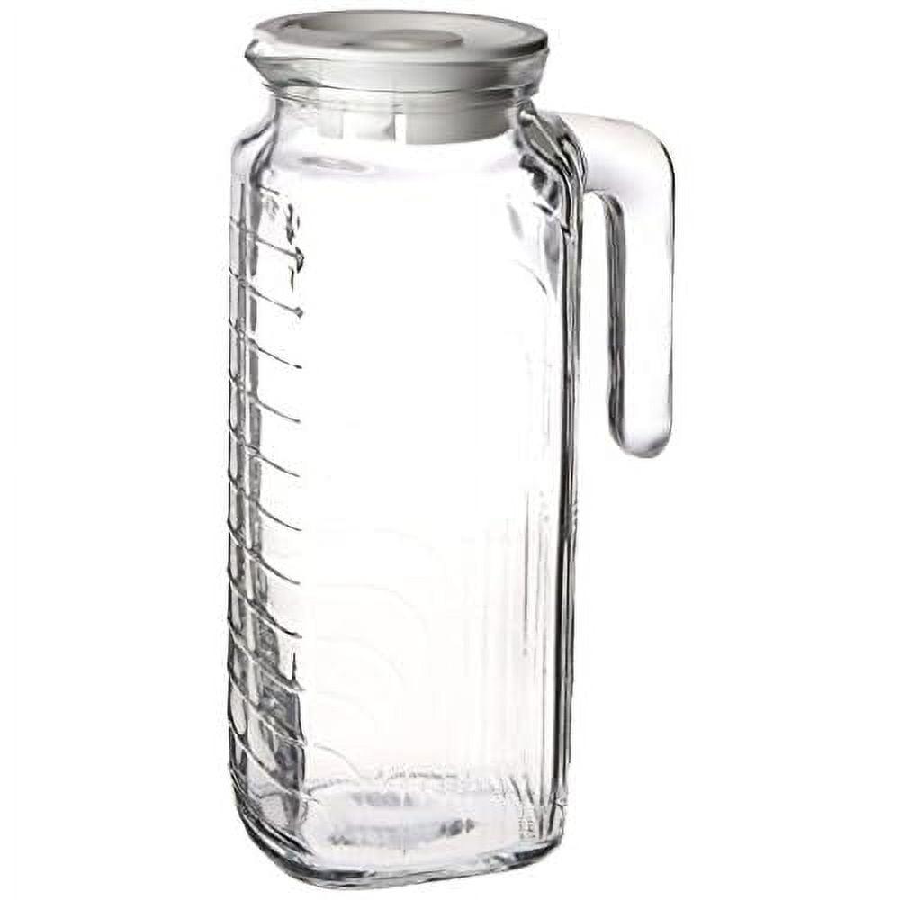 Bormioli Rocco Gelo Glass Jug/Pitcher with Lid, 41-Ounce