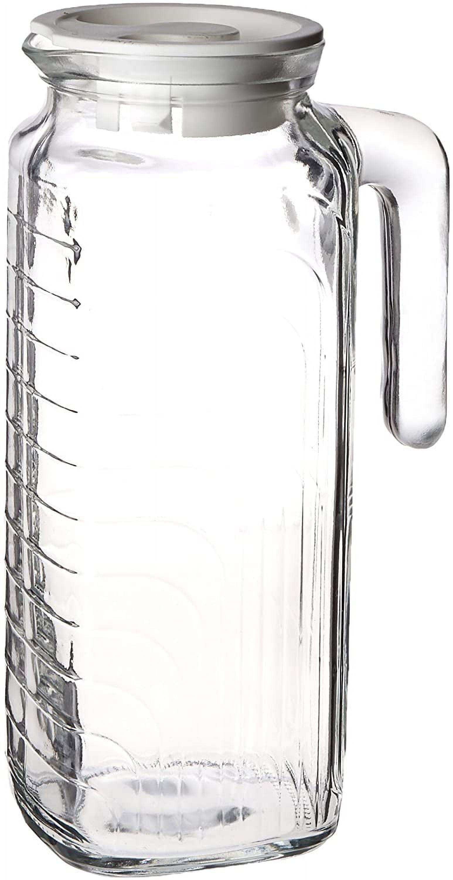 Bormioli Rocco Gelo Glass Jug/Pitcher with Lid, 41-Ounce