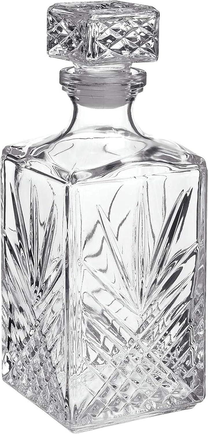 Selecta 34oz Clear Glass Whiskey Decanter with Lid