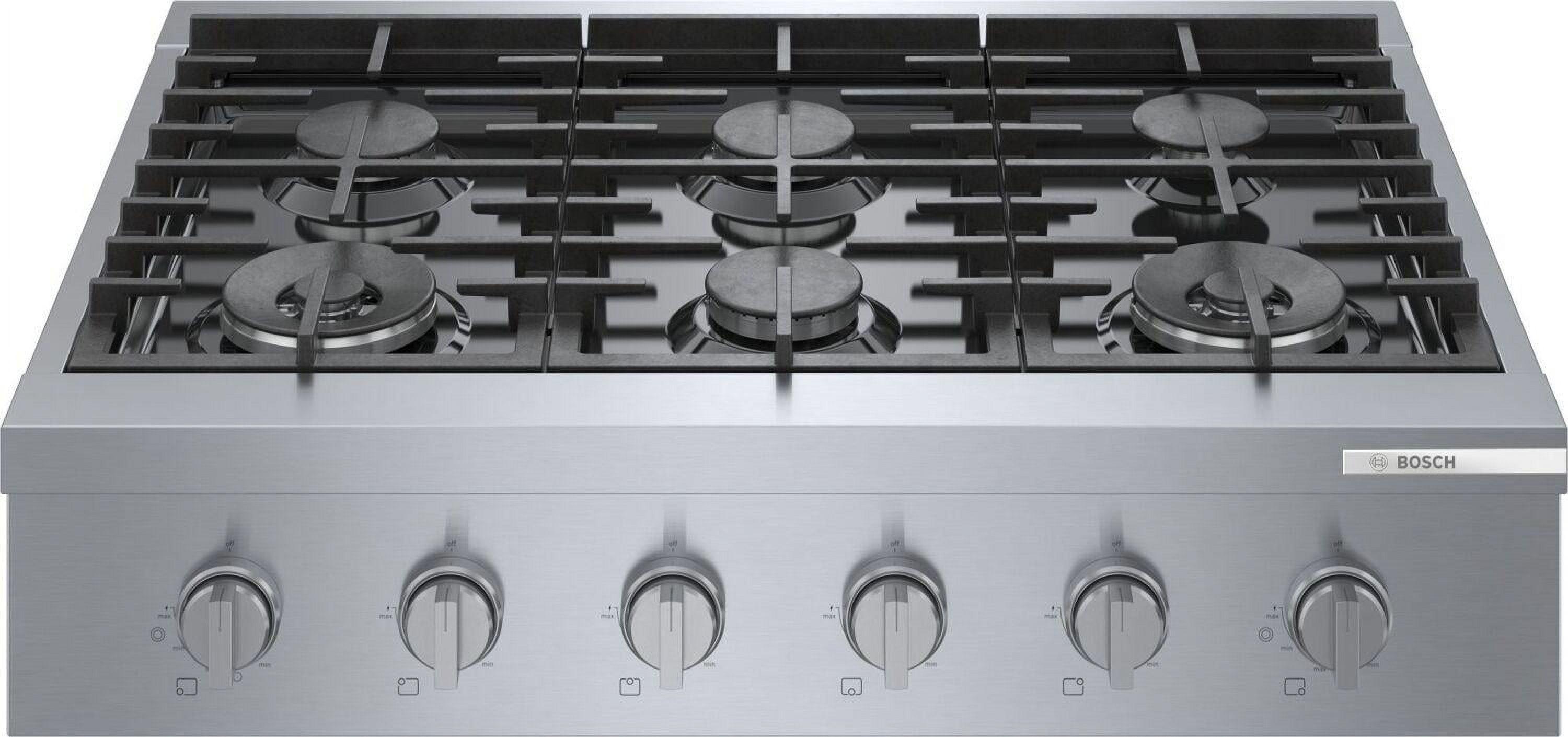 Bosch Rgm86uc 36" Wide 6 Burner Gas Rangetop - Stainless Steel