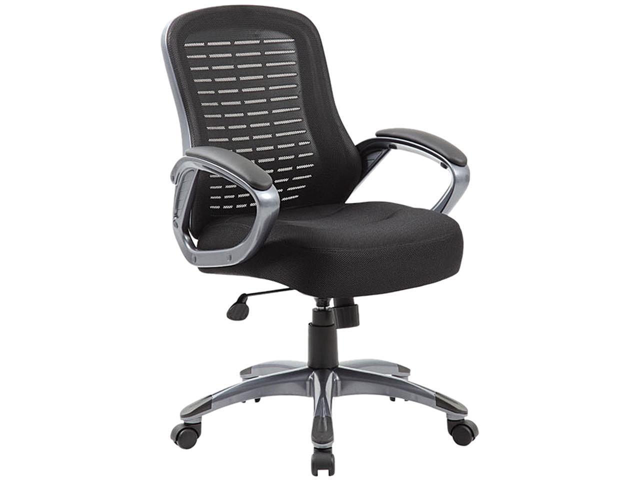 ErgoComfort High Back Swivel Task Chair with Mesh & Leather Accents