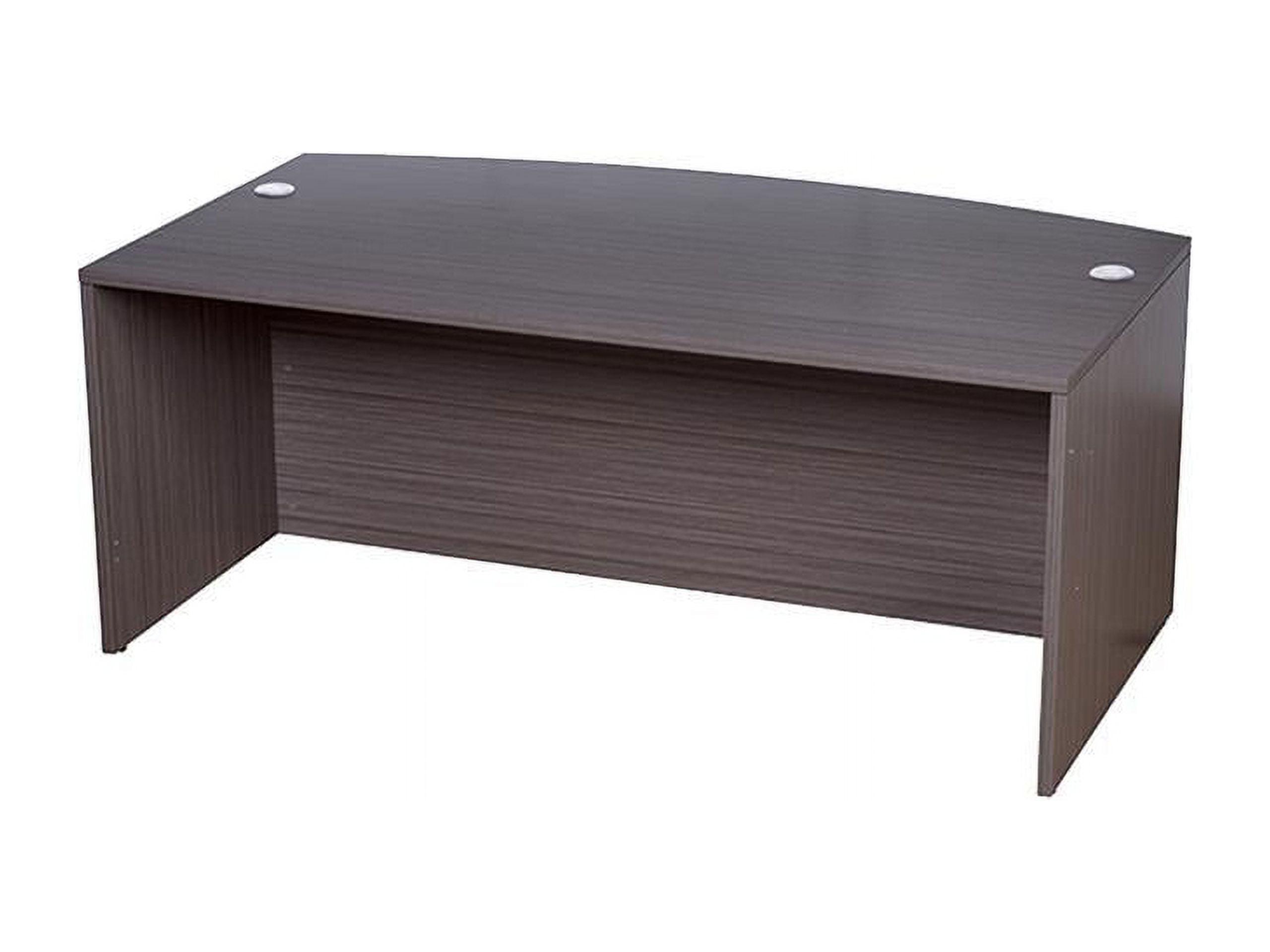 Driftwood Executive Bow Front Desk Shell with Laminate Finish