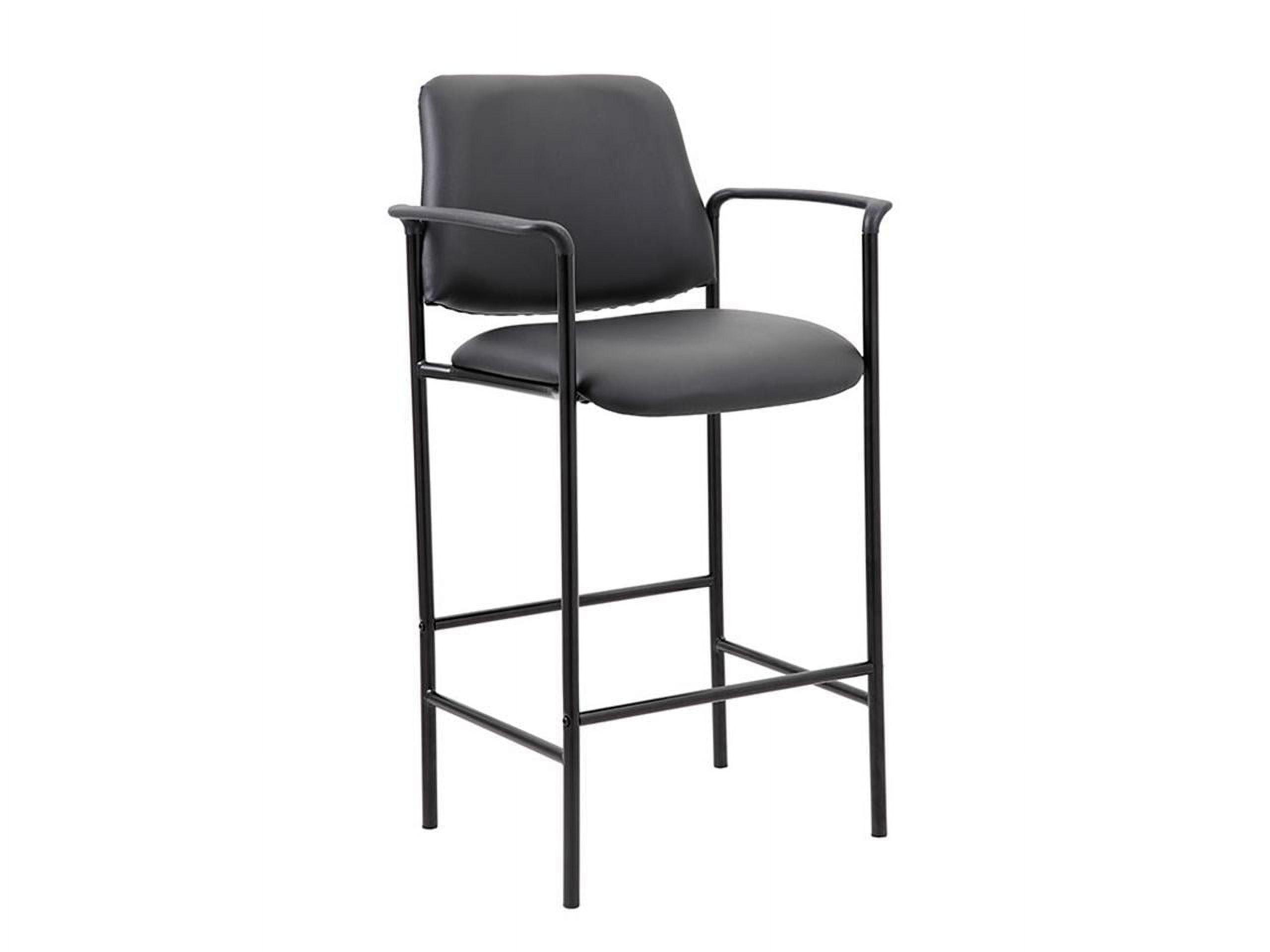 Sleek Black Caressoft Drafting Stool with Steel Base