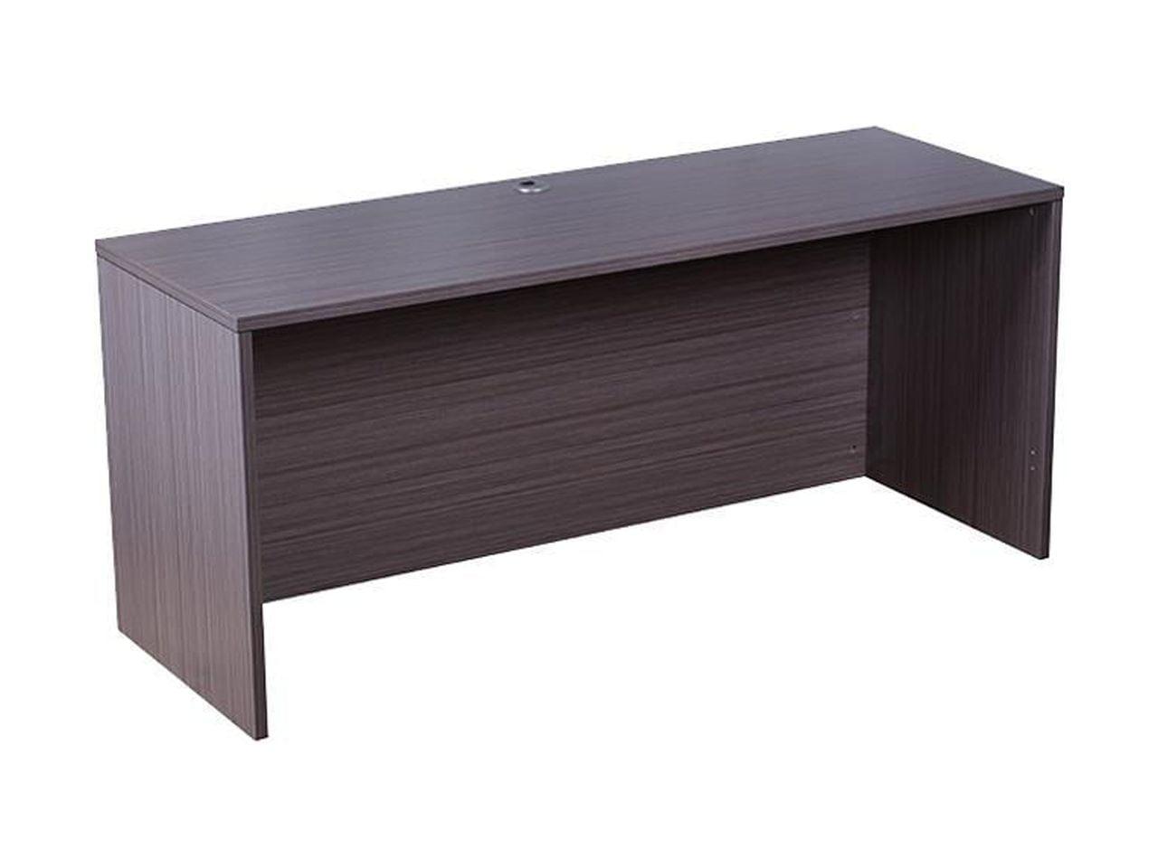 Driftwood Brown Melamine Credenza with Filing Cabinet, 71"