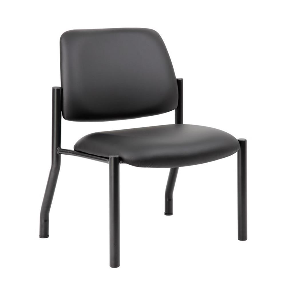 400lbs Weight Capacity Guest Chair Antimicrobial Black - Boss Office Products: Sturdy, Easy Clean, Armless