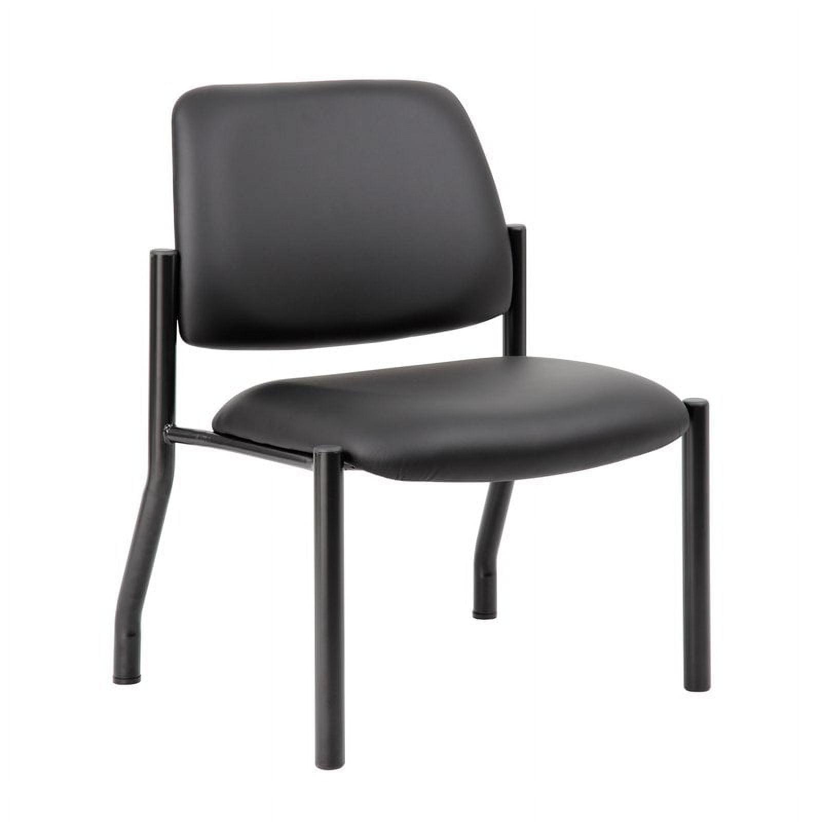 Sleek 400lb Capacity Armless Guest Chair in Antimicrobial Black Vinyl