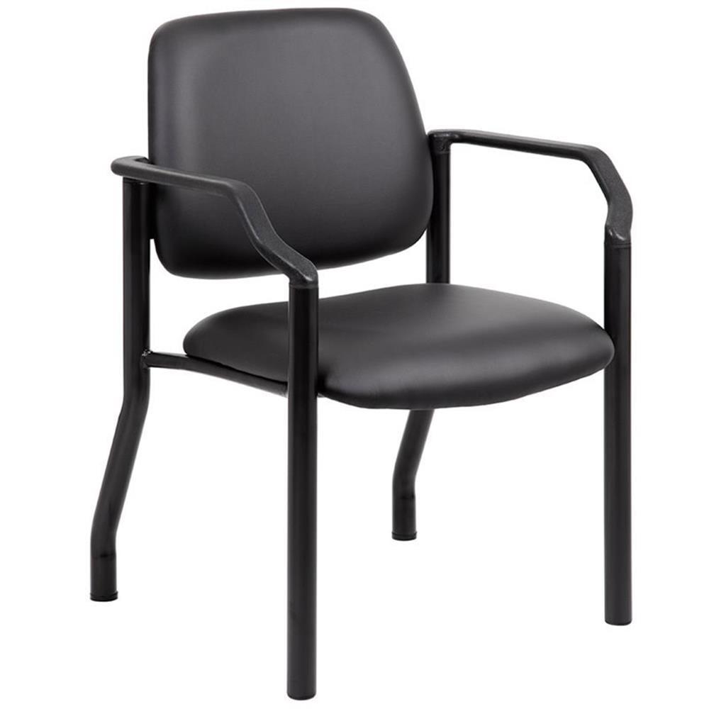 Boss Office Products Stackable Vinyl Seat Reception Chair with Metal Frame