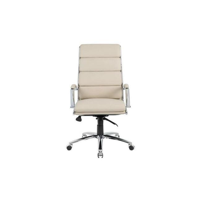 Contemporary Striped Executive Office Chair Beige with Lumbar Support & Casters - Boss Office Products