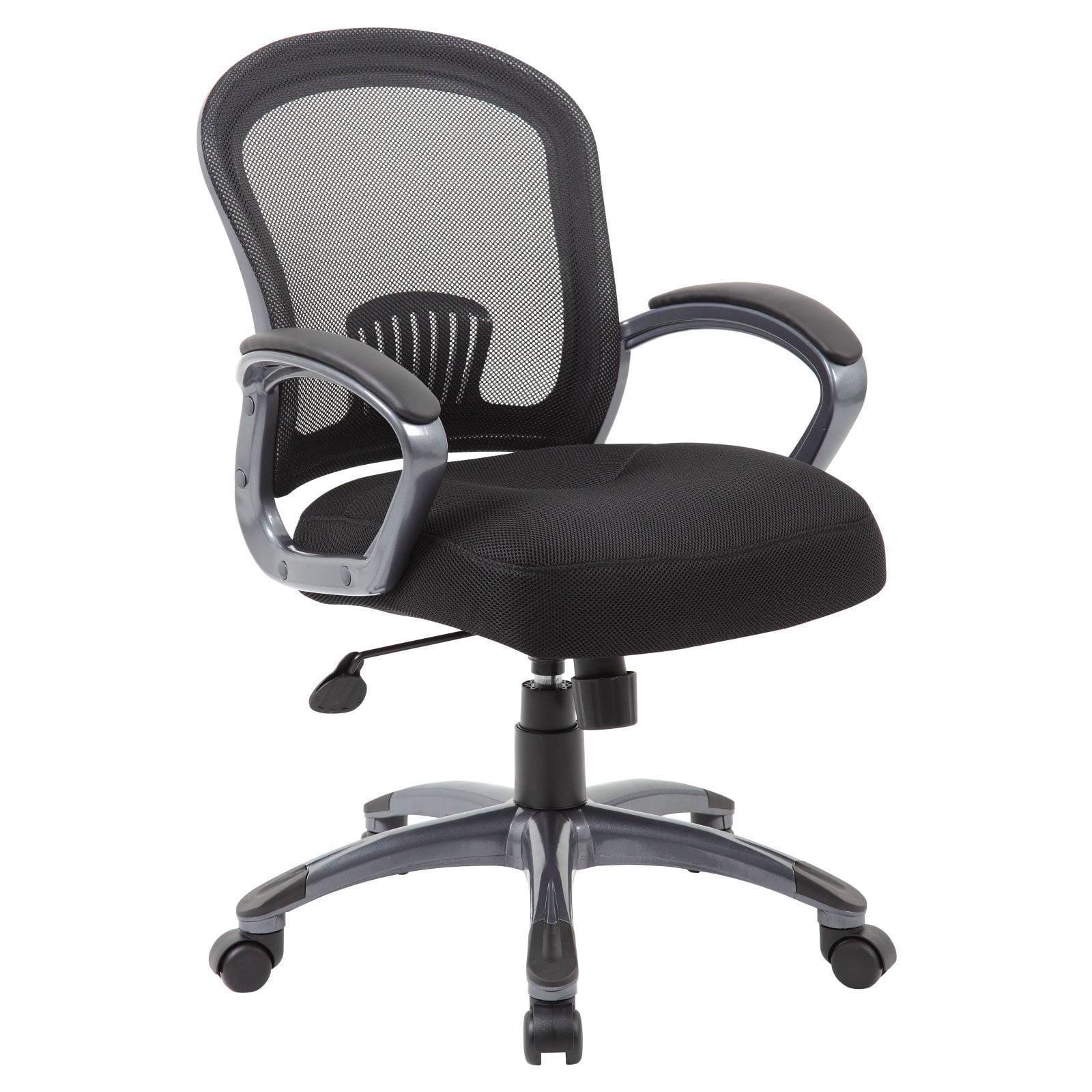 Black Ergonomic Mesh Swivel Task Chair with Metal Base