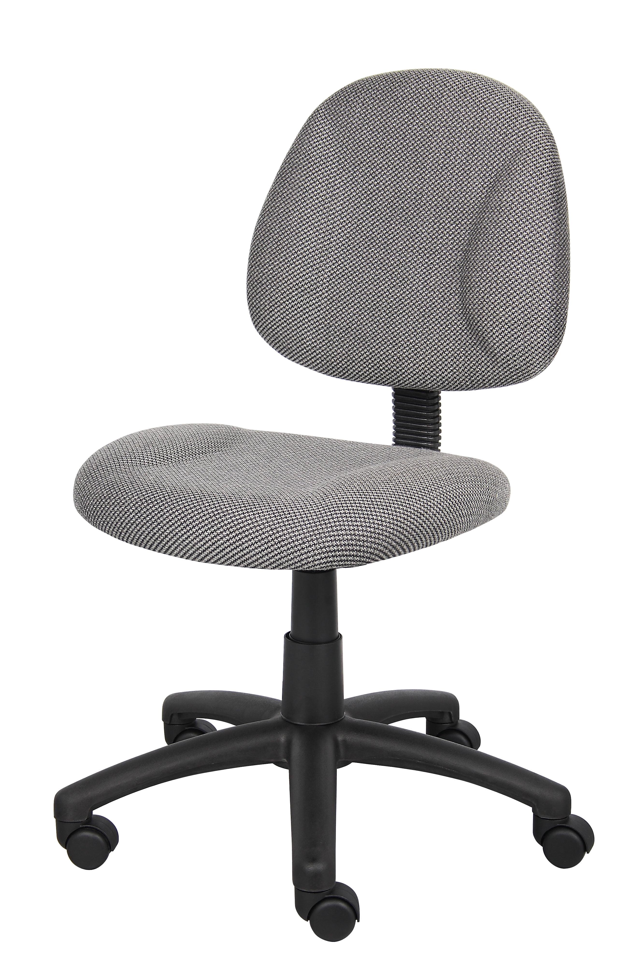 Boss Office Products Deluxe Posture Chair Gray : Ergonomic Swivel Computer Chair with Lumbar Support, Nylon Legs