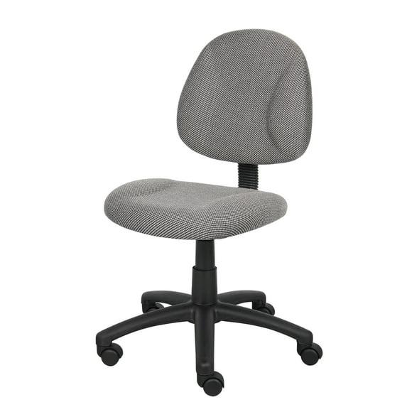 Boss Office Products Deluxe Posture Chair Gray : Ergonomic Swivel Computer Chair with Lumbar Support, Nylon Legs