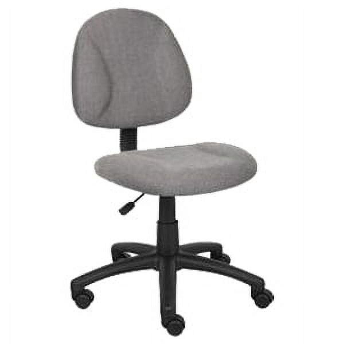 Boss Office Products Deluxe Posture Chair Gray : Ergonomic Swivel Computer Chair with Lumbar Support, Nylon Legs