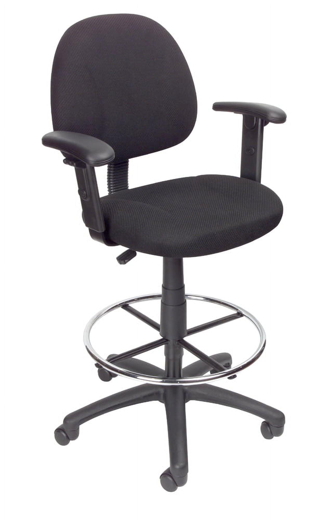 Drafting Stool with Footring and Adjustable Arms - Boss Office Products