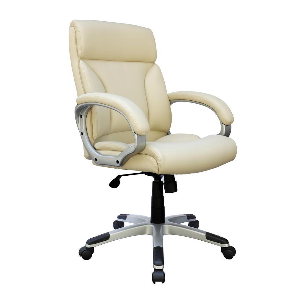 Modern Mid Back Executive Chair Ivory - Boss Office Products: Pneumatic, Swivel, Ergonomic Design