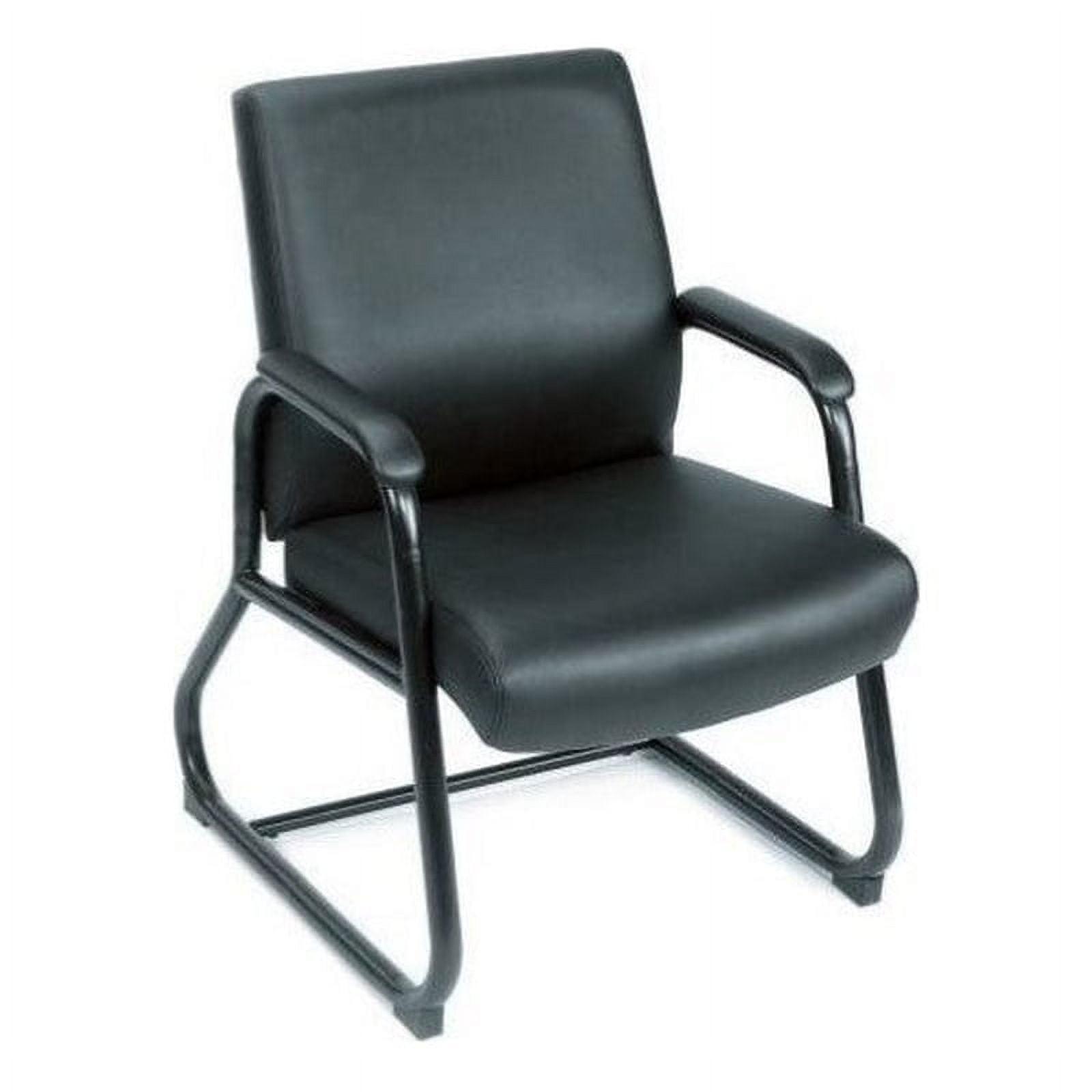 Sleek Minimalist Heavy Duty Guest Chair in Black Caressoft