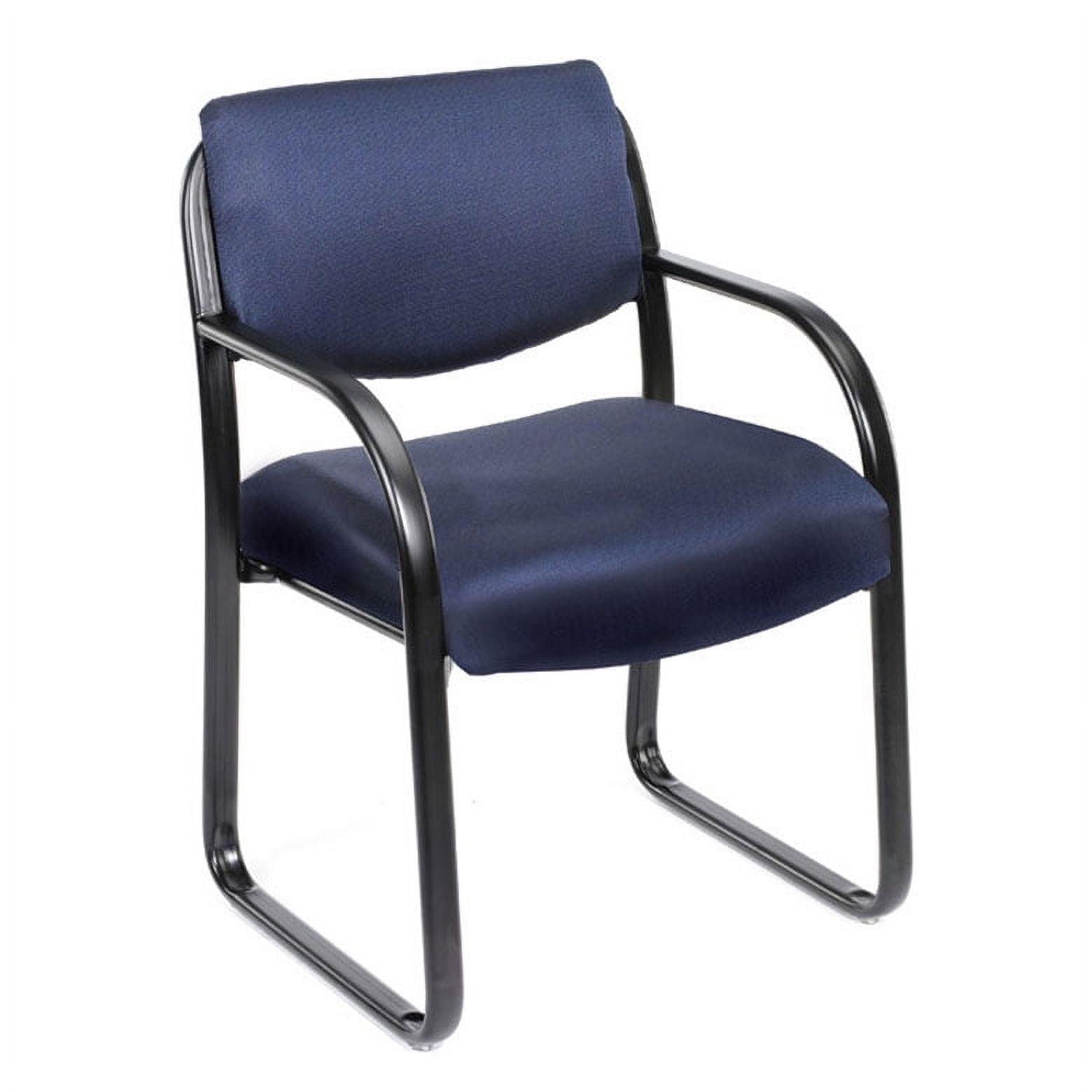 Sled Base Guest Chair Blue - Boss: Sturdy Metal Frame, Padded Back & Seat, Fixed Height
