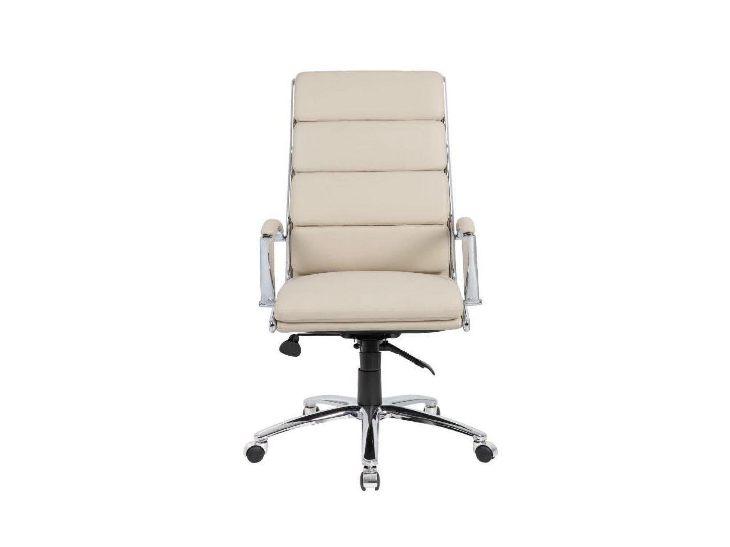 Contemporary Striped Executive Office Chair Beige with Lumbar Support & Casters - Boss Office Products