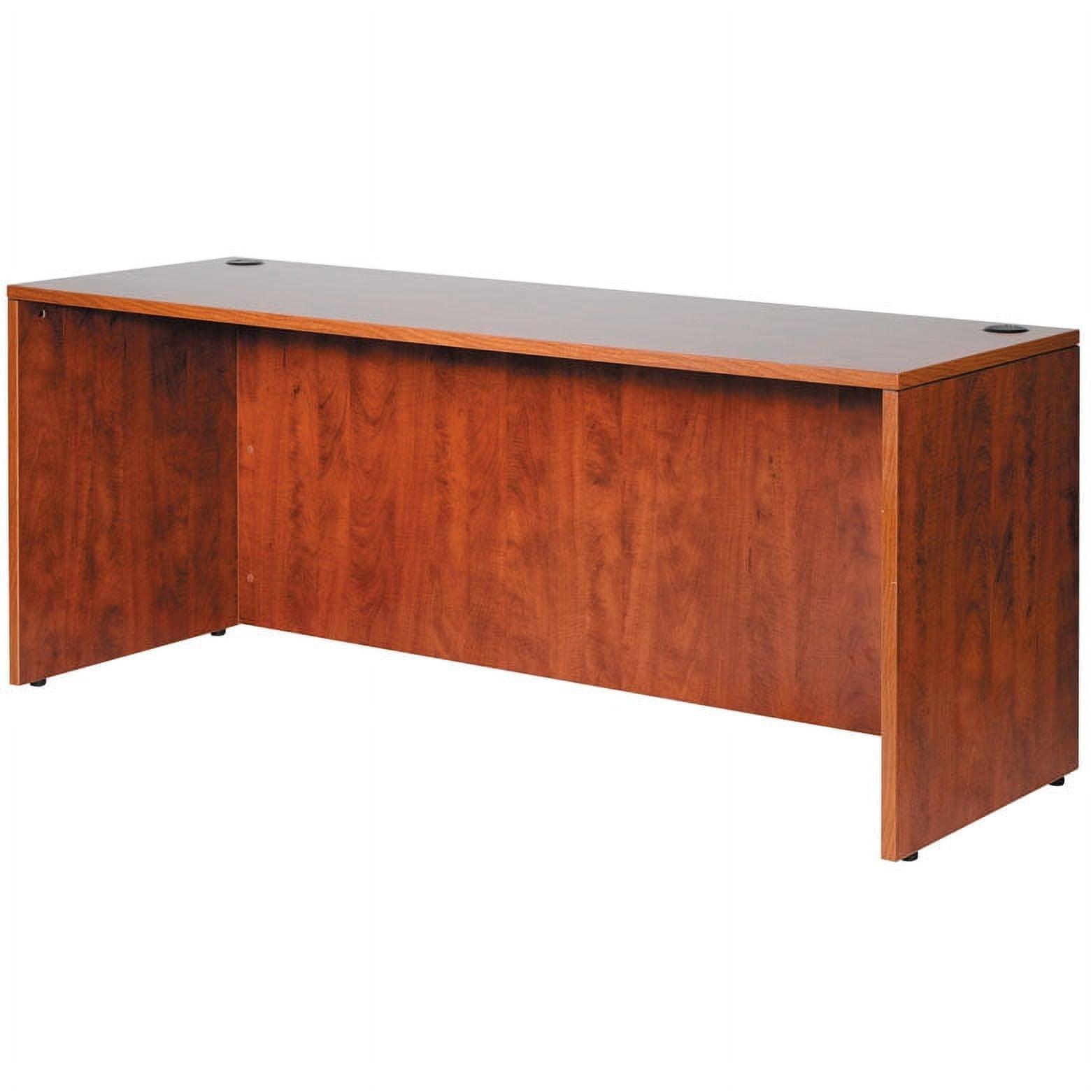 Cherry Finish 66" Modern Executive Credenza with Drawer & Filing Cabinet