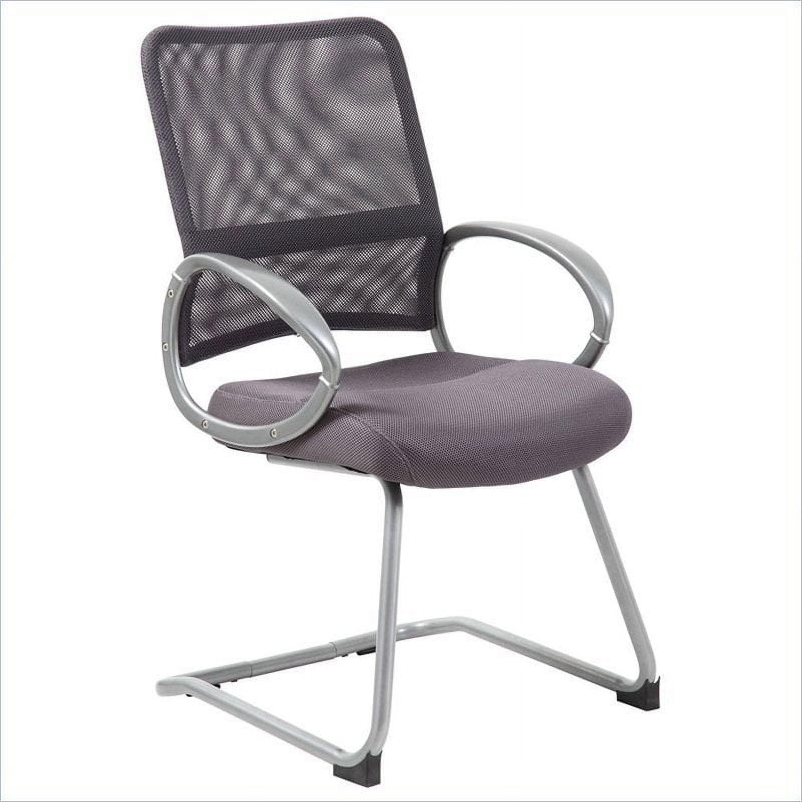 Charcoal Gray High Back Mesh Guest Chair with Pewter Metal Base