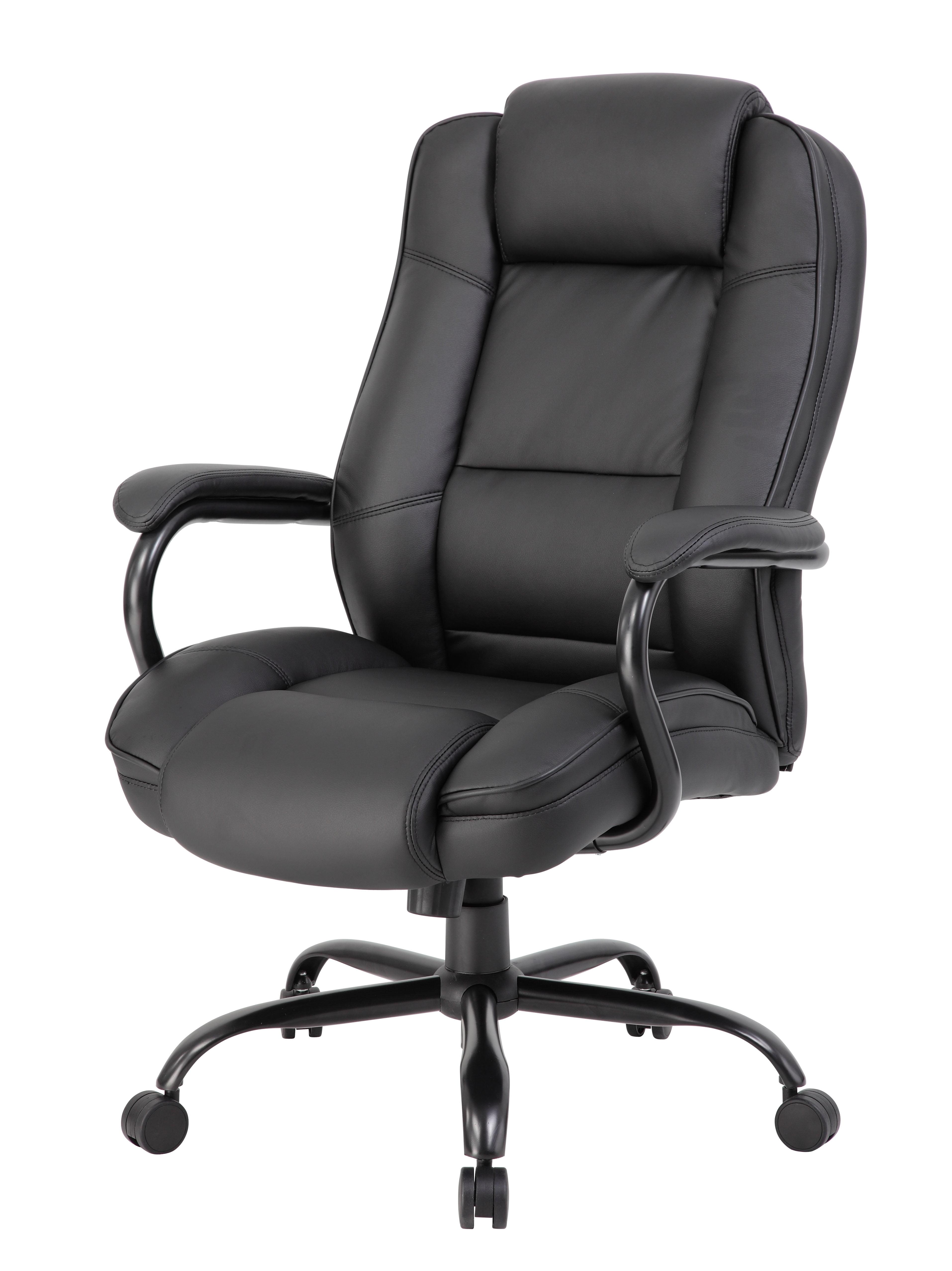 Heavy Duty Executive Chair Dark - Boss Office Products: Swivel, Metal Frame, 400lb Capacity