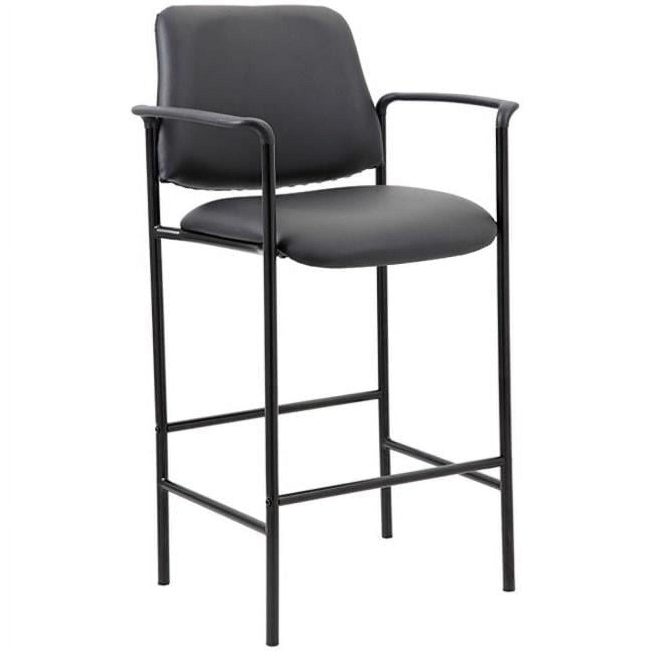 Stool with Arm Black- Boss Office Products