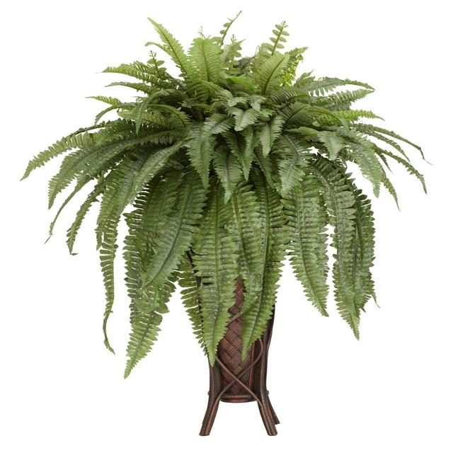 Nearly Natural Boston Fern with Stand Artificial Plant