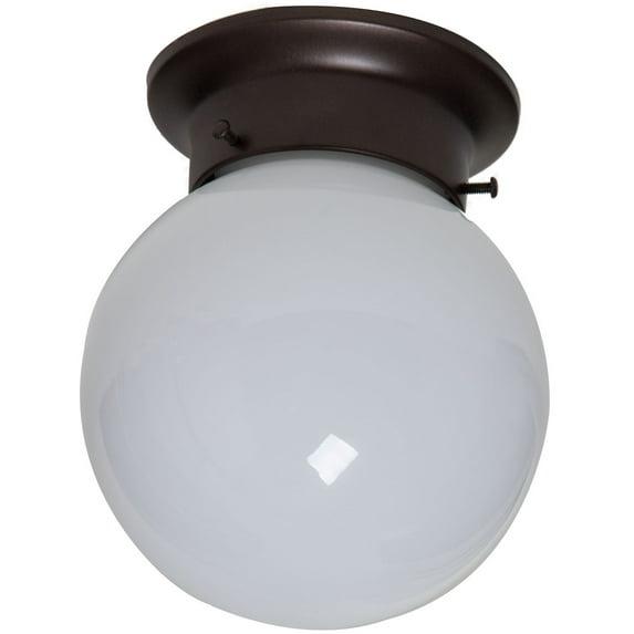 Boston Harbor Single Light Ceiling Fixture, 120 V, 60 W, 1-Lamp, A19 or CFL Lamp, Bronze Fixture