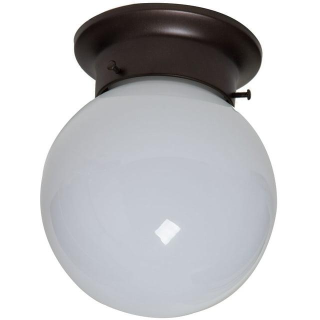 Boston Harbor Single Light Ceiling Fixture, 120 V, 60 W, 1-Lamp, A19 or CFL Lamp, Bronze Fixture