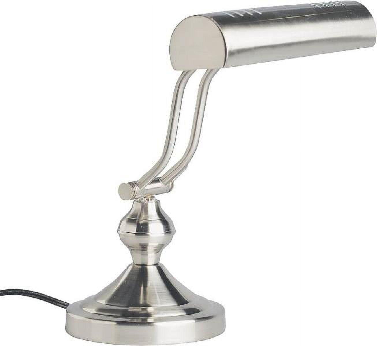 Adjustable Satin Nickel Metal Desk Lamp with 12" Height