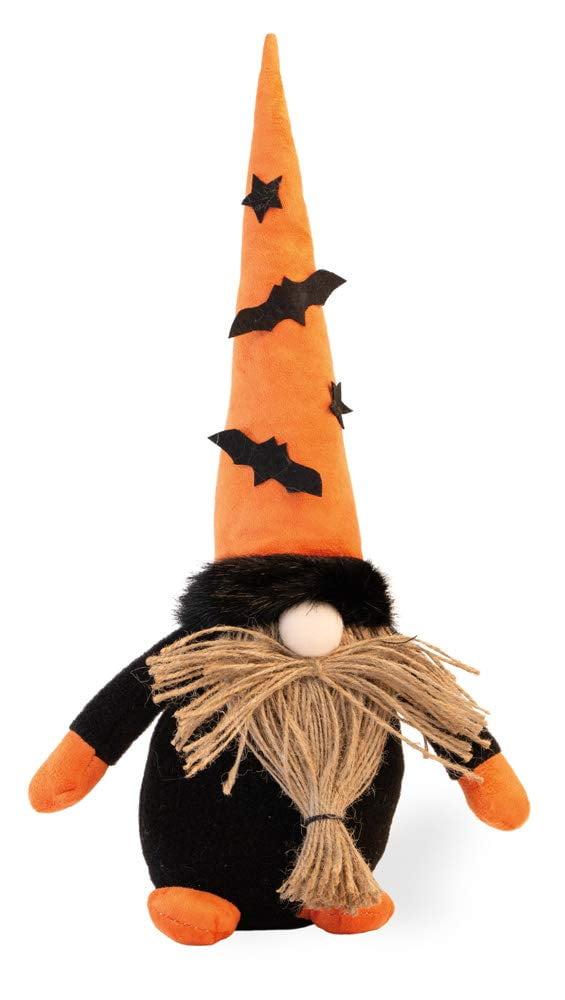 Merlin Halloween Gnome with Orange Hat and Jute Beard, 16 Inches