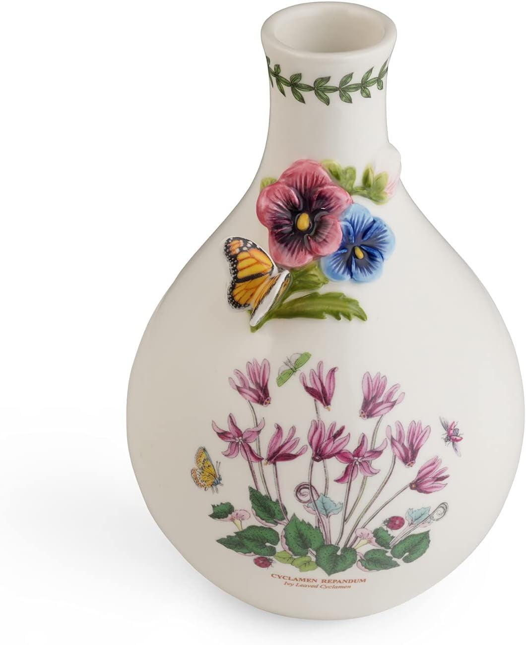 Botanic Garden Multicolor Ceramic Bud Vase with Floral Print