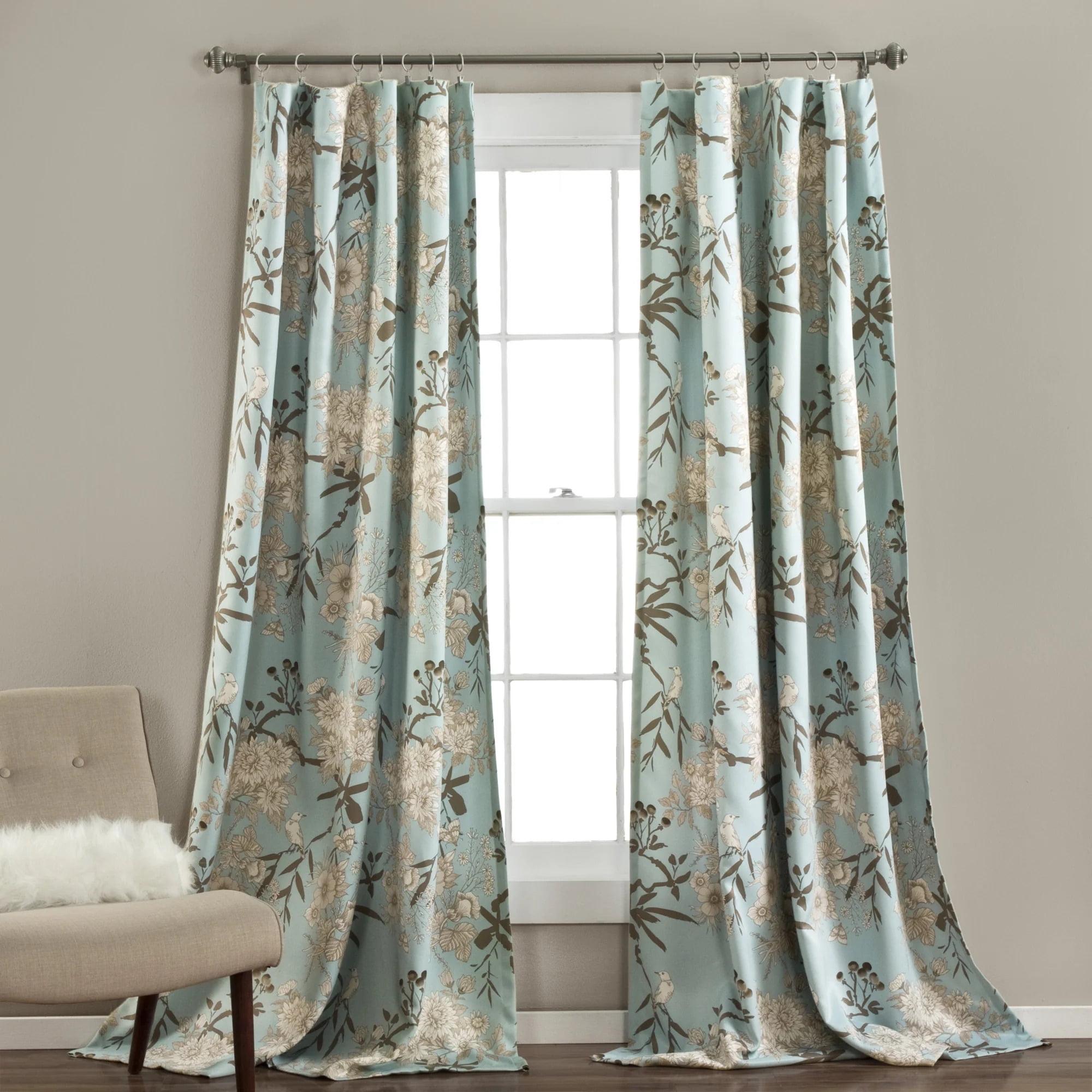 Botanical Garden Polyester Room Darkening Curtain Pair (Set of 2)