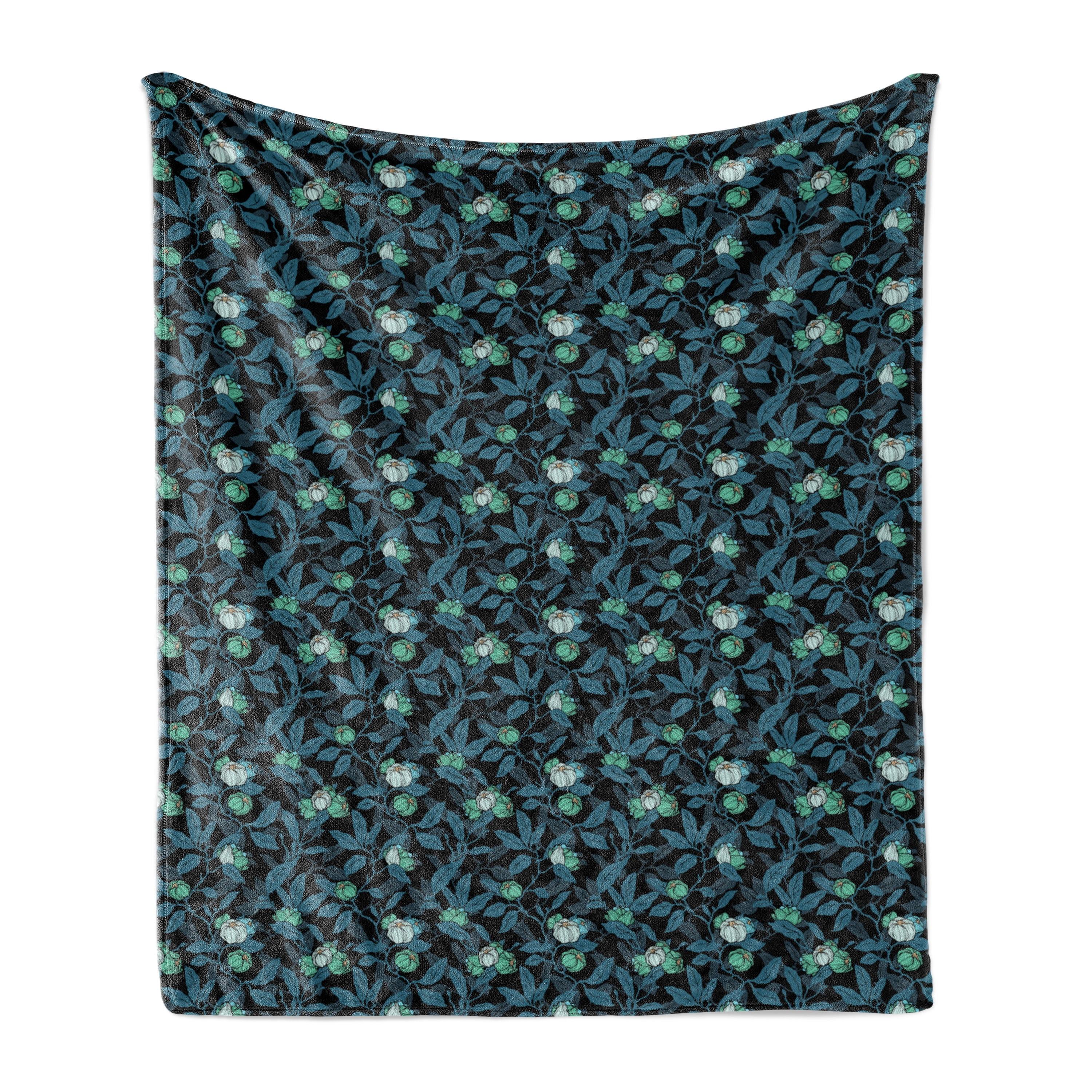 Ambesonne Botanical Fleece Throw Blanket Flourishing Flowers Twigs Multicolor