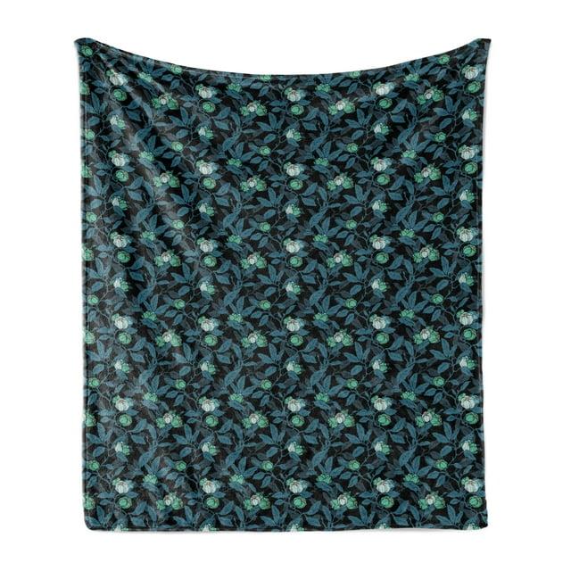 Ambesonne Ambesonne Botanical Fleece Throw Blanket Flourishing Flowers Twigs Multicolor