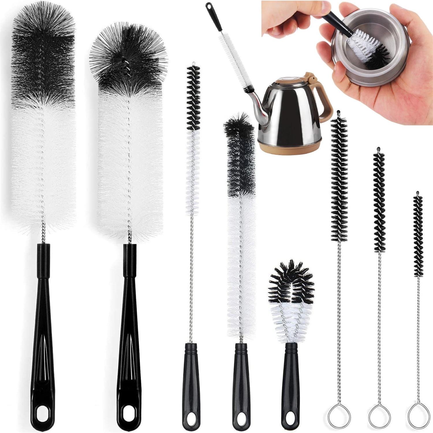ZOUYUE 8 Pcs Bottle Cleaning Brush Set Long Handle Black Bottle Cleaner Sturdy Food Grade for Cleaning Baby Bottles Sports Water Bottles Flask