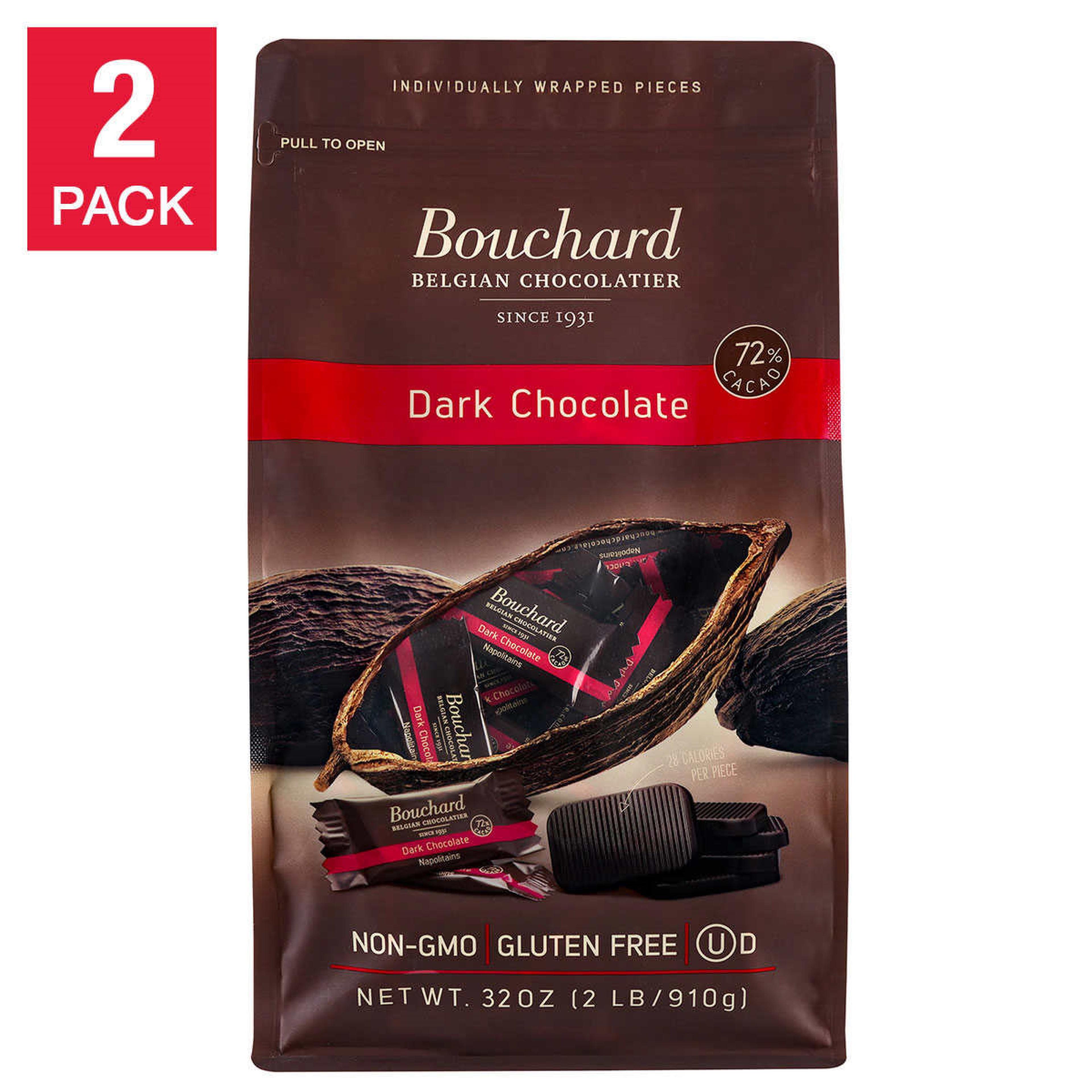 Bouchard Belgian Dark Chocolate 72% Cacao Vegan Gluten-Free 32 oz Bag