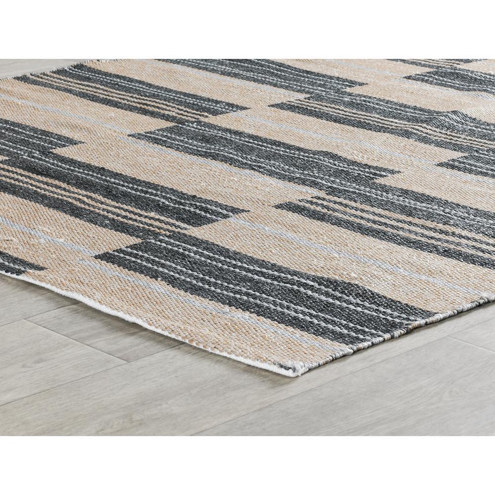 Boulder 2x3 Indoor Outdoor Handwoven Stripe Charcoal Area Rug by Kosas Home