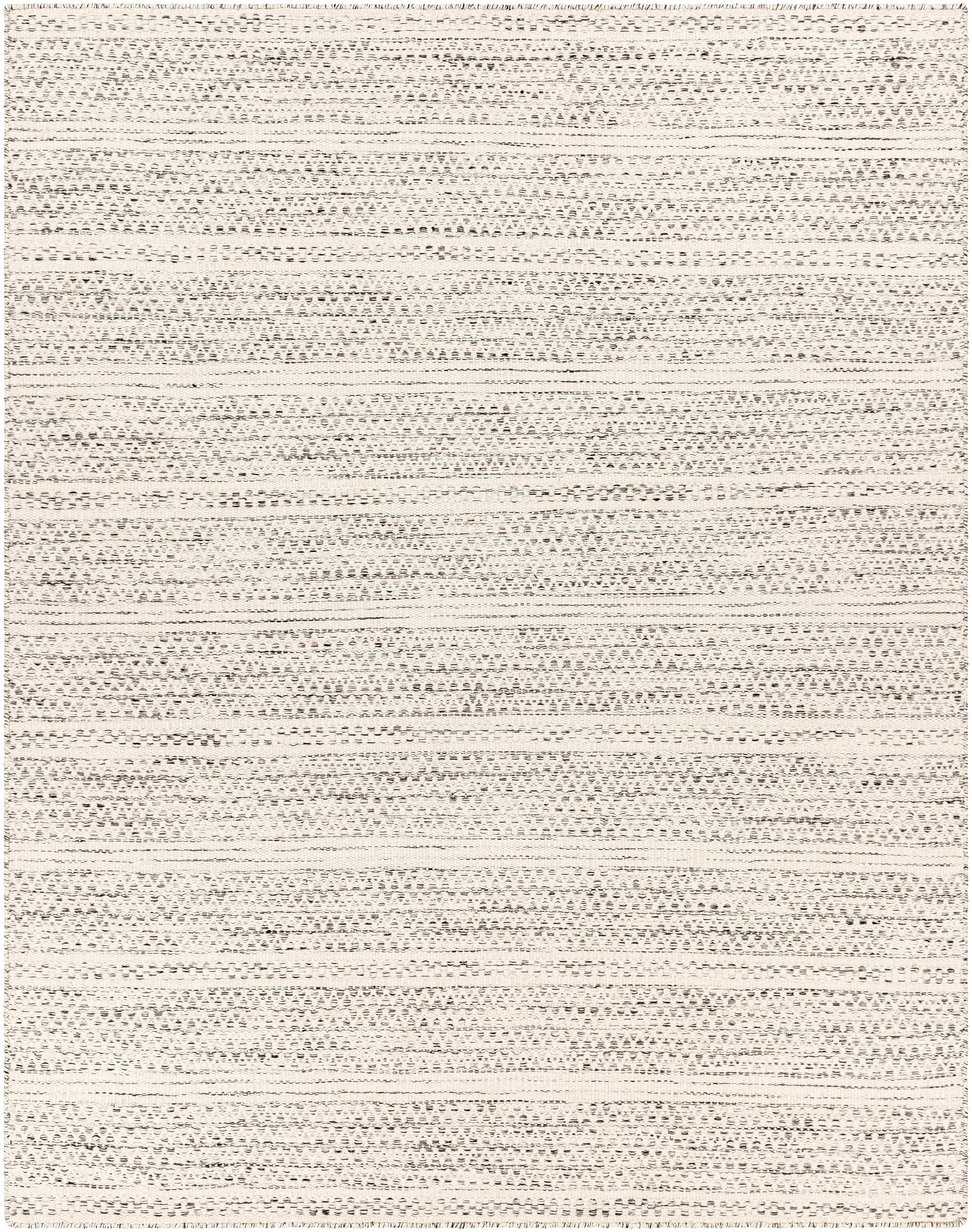 BoutiqueRugs Williford Boho Hand Woven Wool Natural Fiber Area Rug - Farmhouse Neutral Color Carpet for Living Room, Bedroom - Cream, Black - 8'10" x 12' (9x12)