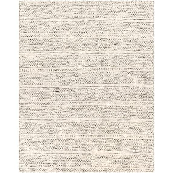 BoutiqueRugs Williford Boho Hand Woven Wool Natural Fiber Area Rug - Farmhouse Neutral Color Carpet for Living Room, Bedroom - Cream, Black - 8'10" x 12' (9x12)