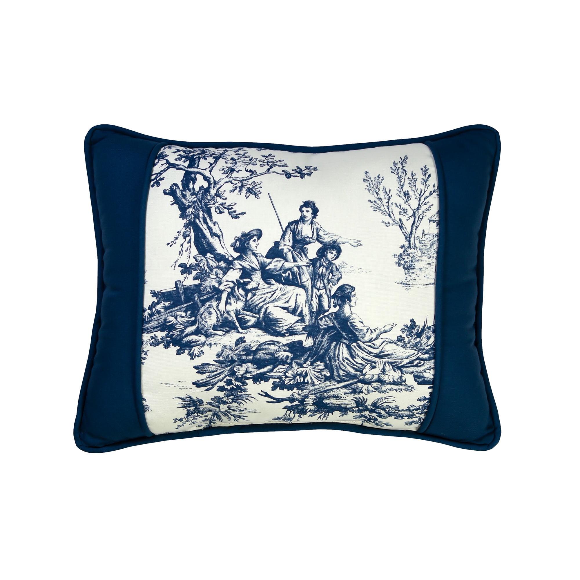 Toile Reversible Throw Pillow