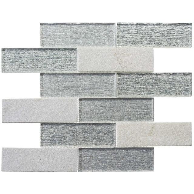 Bovard 2''x 6" Glass Mosaic Kitchen Backsplash, Bathroom, Shower, Wall and Floor Tile