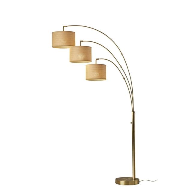 Bowery 3 Arm Arc Lamp Antique Brass - Adesso: Transitional Style, Adjustable, ETL Listed, Metal Body