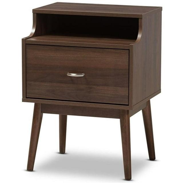 Bowery Hill 1 Drawer Nightstand in Walnut Brown
