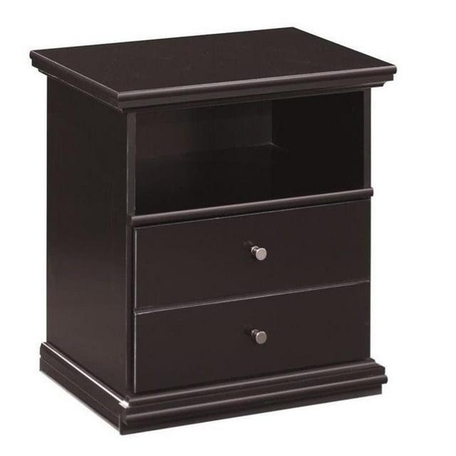 Bowery Hill 1 Drawer Wood Nightstand in Black