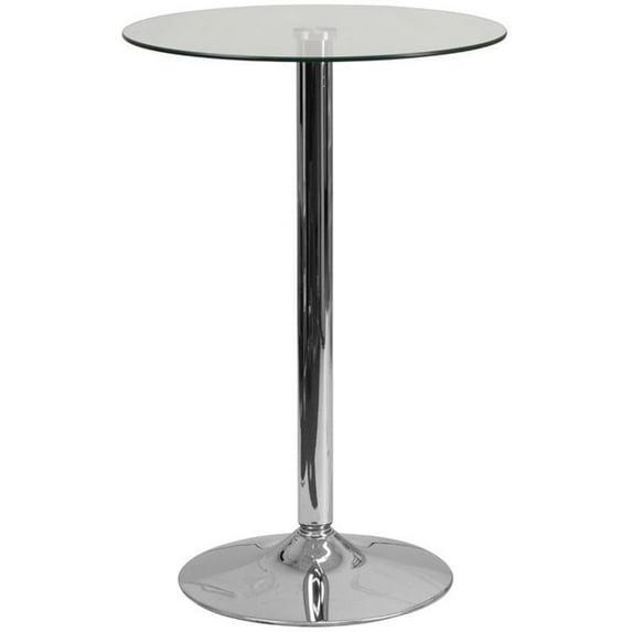 Flash Furniture 23.5'' Round Glass Table with 35.5''H Chrome Base