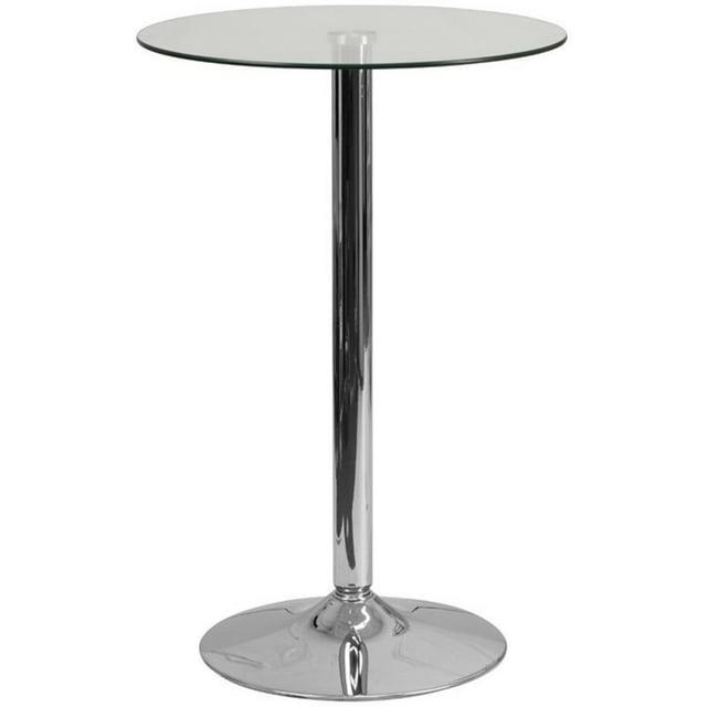 Flash Furniture 23.5'' Round Glass Table with 35.5''H Chrome Base