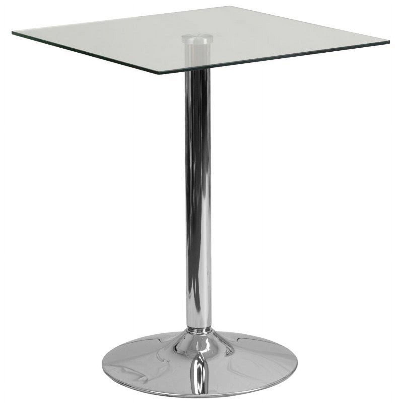 Clear Glass 23.75'' Square Dining Height Table with Chrome Base