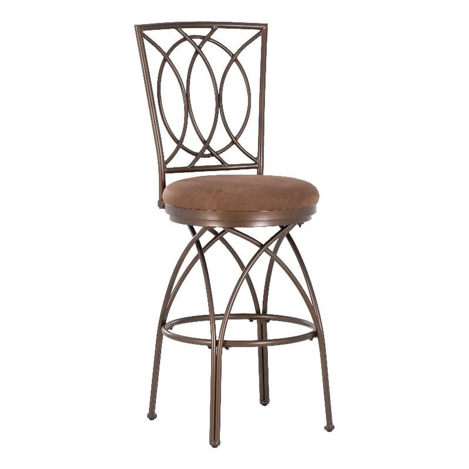 Bronze and Tan 30" Swivel Metal Bar Stool